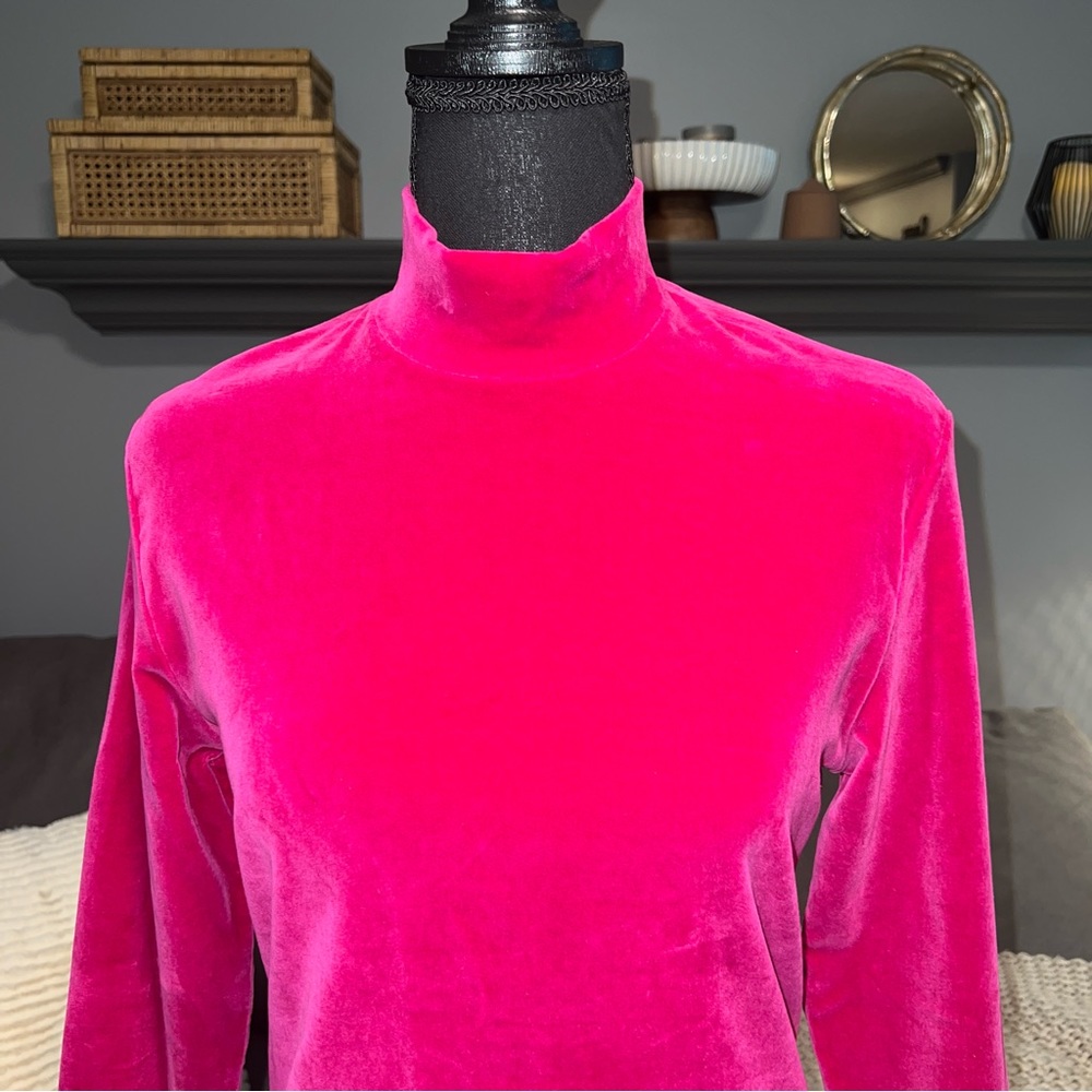 1990s Vintage Michael Kors Hot Pink Velour Mini Dress - Size Small - Picture 5 of 11